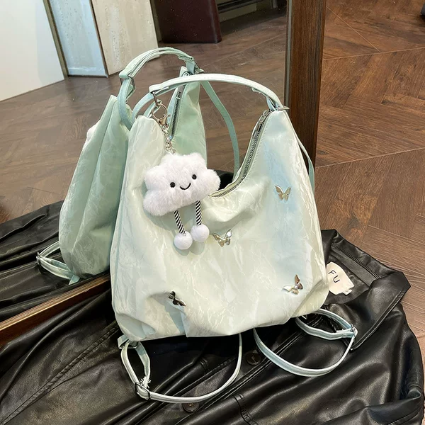 Large-Capacity Commuter Backpack Women's 2026 Early Autumn New Fashion Butterfly Underarm Shoulder Bag Tote Bag