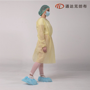PP non-woven yellow isolation gown factory direct supply quality assurance