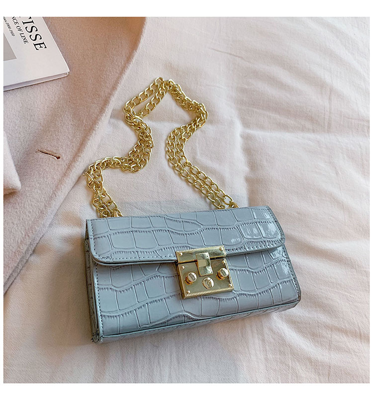 2022 New Fashion Stone Pattern Western Style Metal Loose Buckle Small Square Bag Retro Candy Color Chain Shoulder Messenger Bag display picture 7