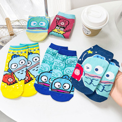 夏季薄款短筒襪子女ins百搭日系少女學院風卡通丑魚船襪跨境專供