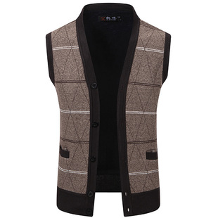 2024 New Men's Cardigan Sweater Vest Fashionable Inner Warming Slim-fit Knitwear Vest Jacket for Men