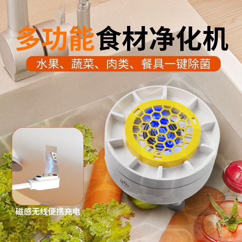 跨境家用无线食材净化机水果蔬菜海鲜肉类清洗器果蔬自旋转清洗机|undefined