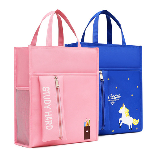 Handbag student large-capacity canvas bag children's primary and secondary school students Korean version waterproof handbag remedial school bag bag