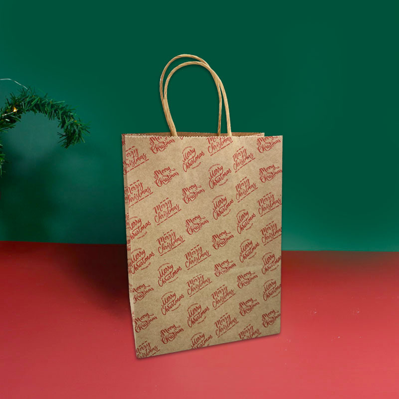 现货供应派对牛皮纸包装袋 圣诞牛皮纸袋糖果包装袋 手提式礼品袋详情9