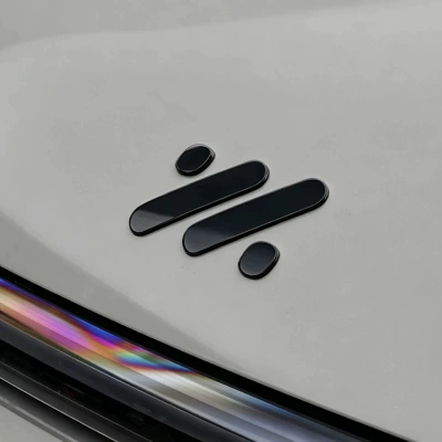 Warrior modification upgrade personalized car — Car logo - matte-black-covering-model-front-label