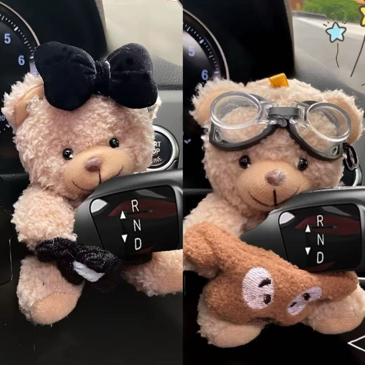 Car Fender Interior Decoration Ornaments Cute Bear Leader Dog Car Fender Wiper Decorative Doll