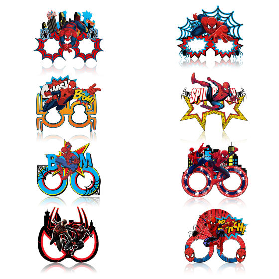 New Spider-Man Theme Photo Glasses Props Children's Birthday Paper Cartoon Funny Glasses Party Decoration
