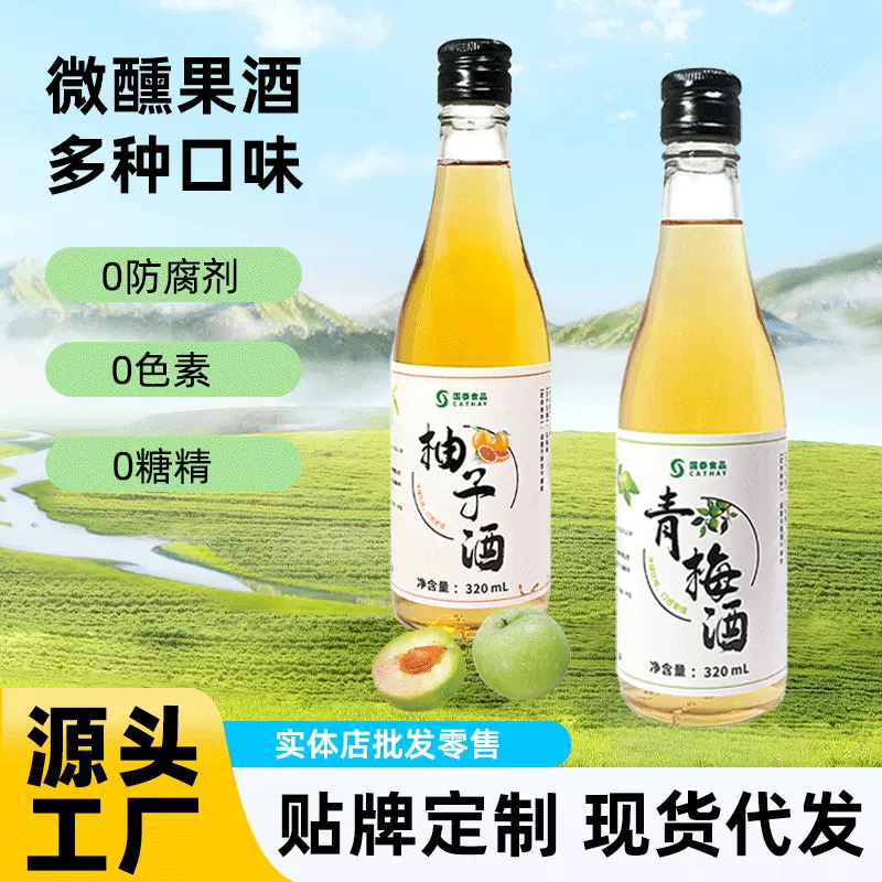 青梅酒柚子梅酒莓果女士晚安酒低度微醺伴手礼梅子酒源头工厂果酒