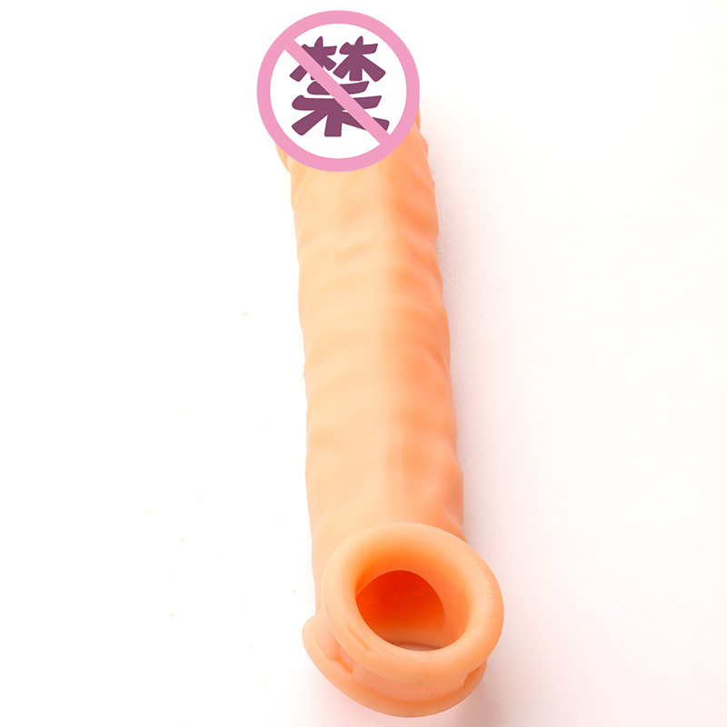 TPE Wolf-Tooth Penis Sleeve, Textured Delay Cover, Manual Adult Toy — detail image 6