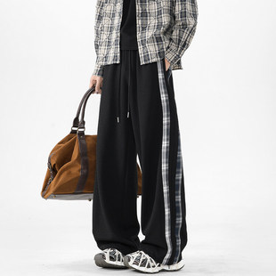 2025 spring new shadowless wall plus size American plaid ribbon pants a generation of hair