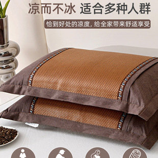 Core Bamboo Pillow Adult Cervical Spine Support Sleep Hard Whole Head Men's Ice Rattan Buckwheat Pillow Summer Summer Mat Pillow