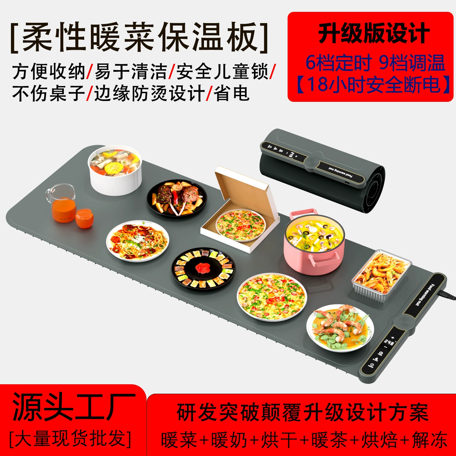 Трансграничный взрыв обеденный стол утепленный коврик гибкая пища горячая овощная доска коврик бытовая теплая доска складная силиконовая интеллектуальная