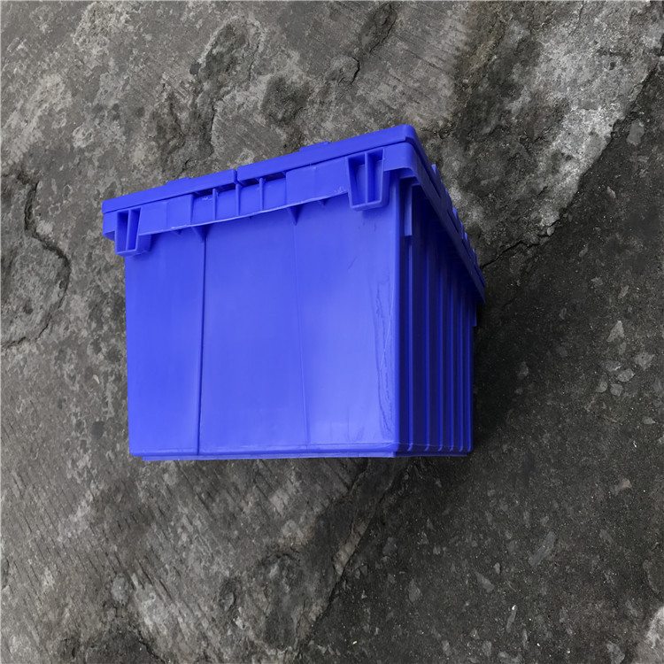 塑料带盖翻盖储物箱540*390*325mm配送胶箱超市周转箱塑料收纳箱