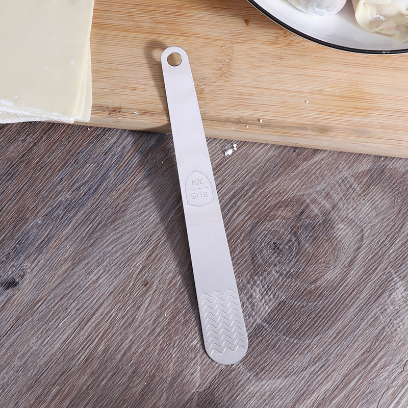 Wonton relleno agitación cuchara plana herramientas de cocina fábrica al por mayor 304 Acero inoxidable dumpling cuchara de relleno