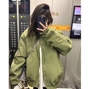 2025 Autumn and Winter New Flying Suit Jacket Coat Women's Autumn and Winter American Design Sense vintage High Street Baseball