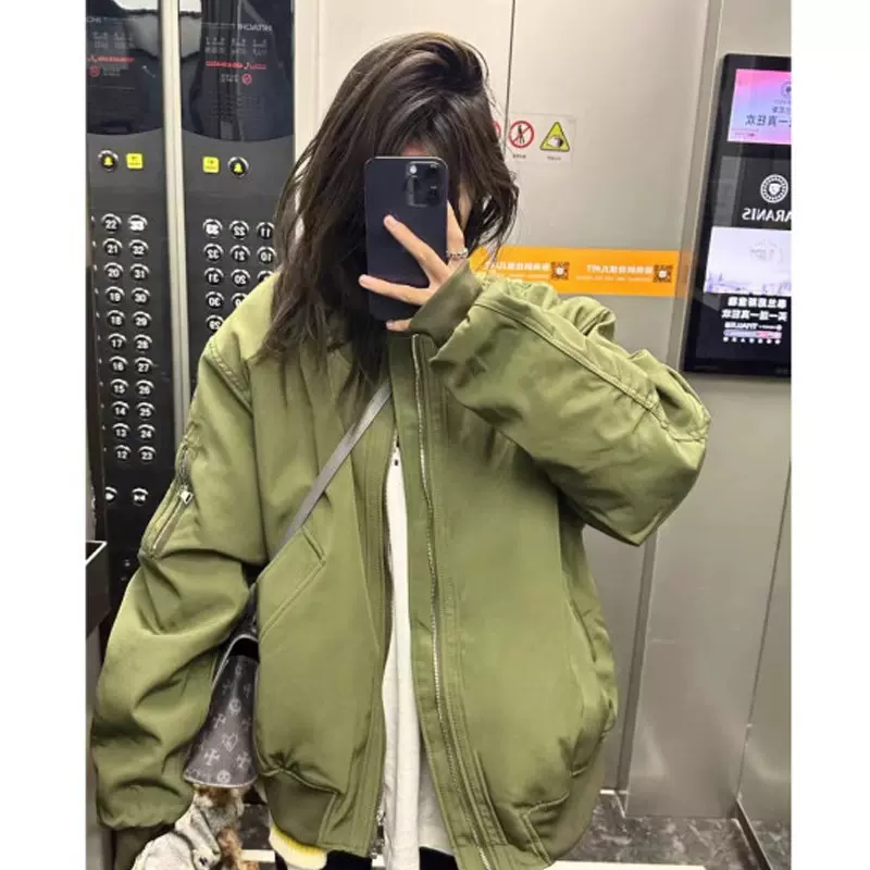 2025秋冬新款飞行服夹克外套女秋冬季美式设计感vintage高街棒球