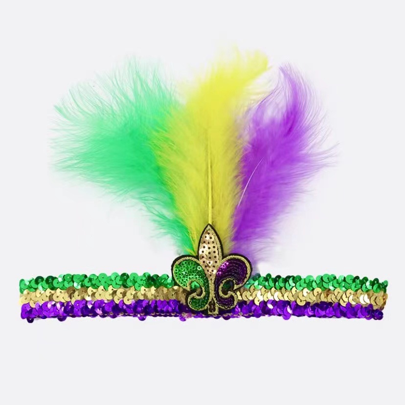 삼색 (녹/황/보라) 머리띠