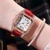 Fashionable trend square quartz women's watch for leisure, internet celebrity, Korean style, simple and elegant design