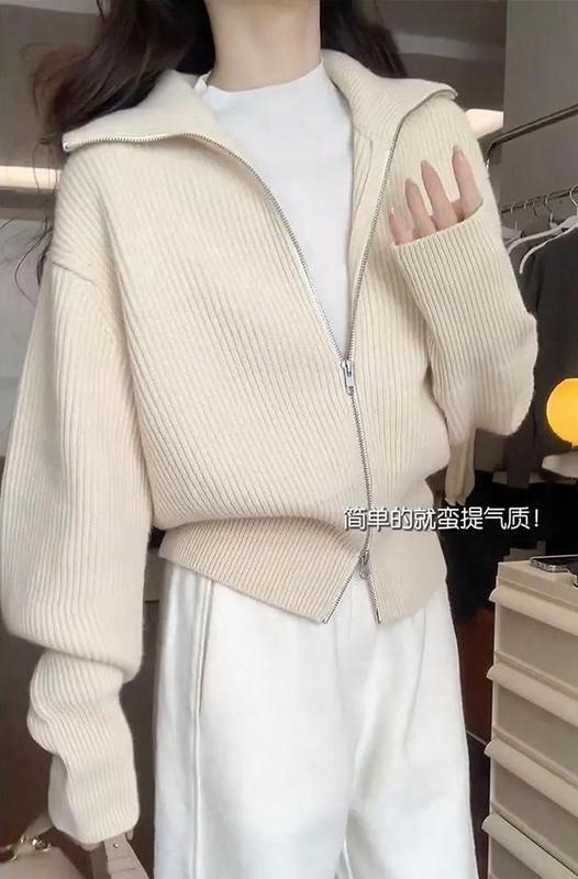气质时尚针织衫外套女宽松舒适毛衣时尚洋气上衣2025春秋新款|undefined