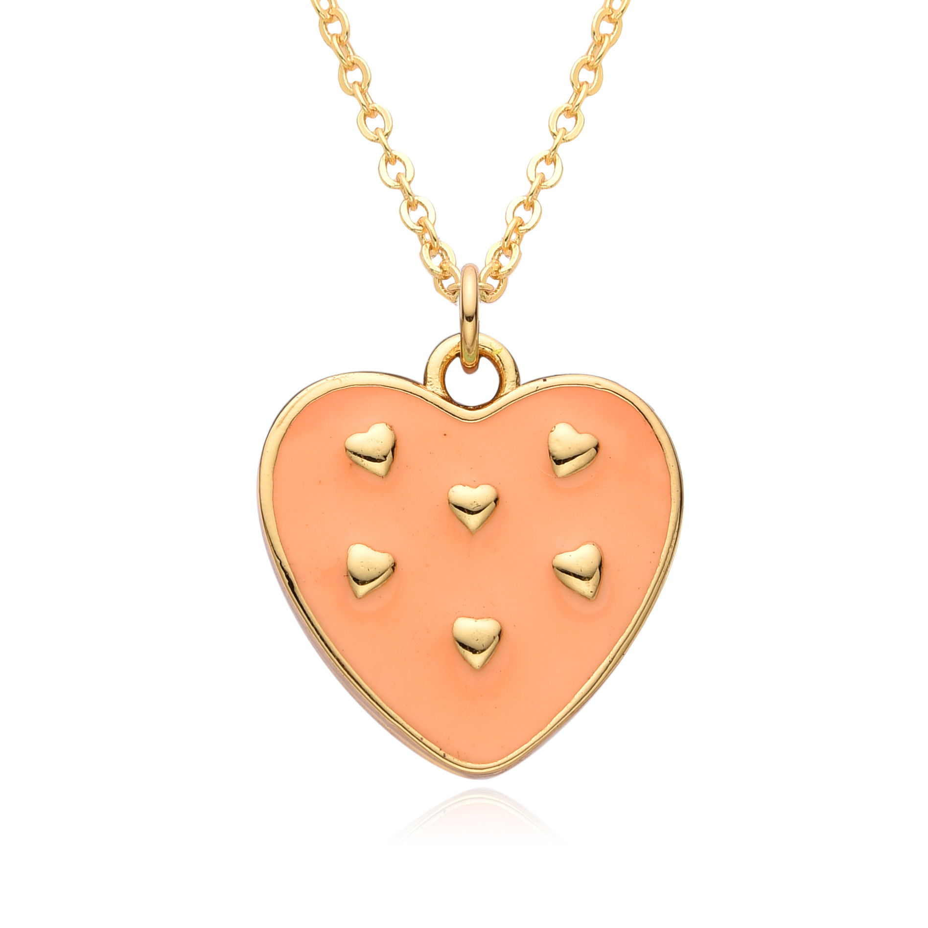 12g Weight Copper Pendant Material Pendant Necklace Classification Copper Chain Material 1 Piece Quantity Holiday, Daily, Street Occasion Copper Material Heart Shape Pattern Women's Gender Casual, Simple Style Style Copper Heart Shape Pendant Necklace 8