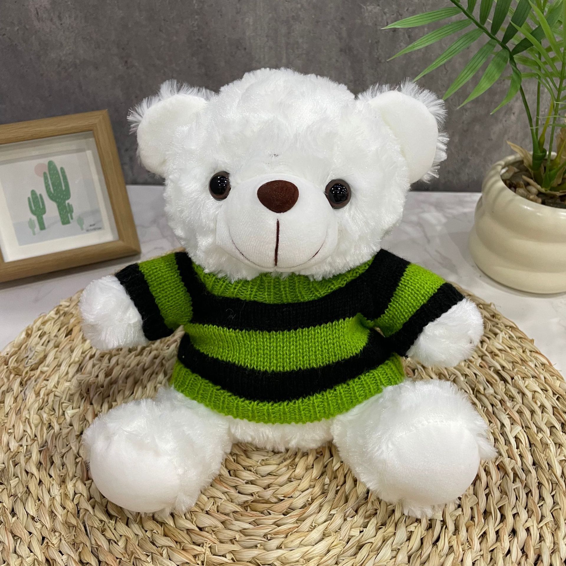 Teddy Bear se puede imprimir LOGO evento de vacaciones muñeca regalo para el hogar adornos de escritorio abrazar juguetes de peluche