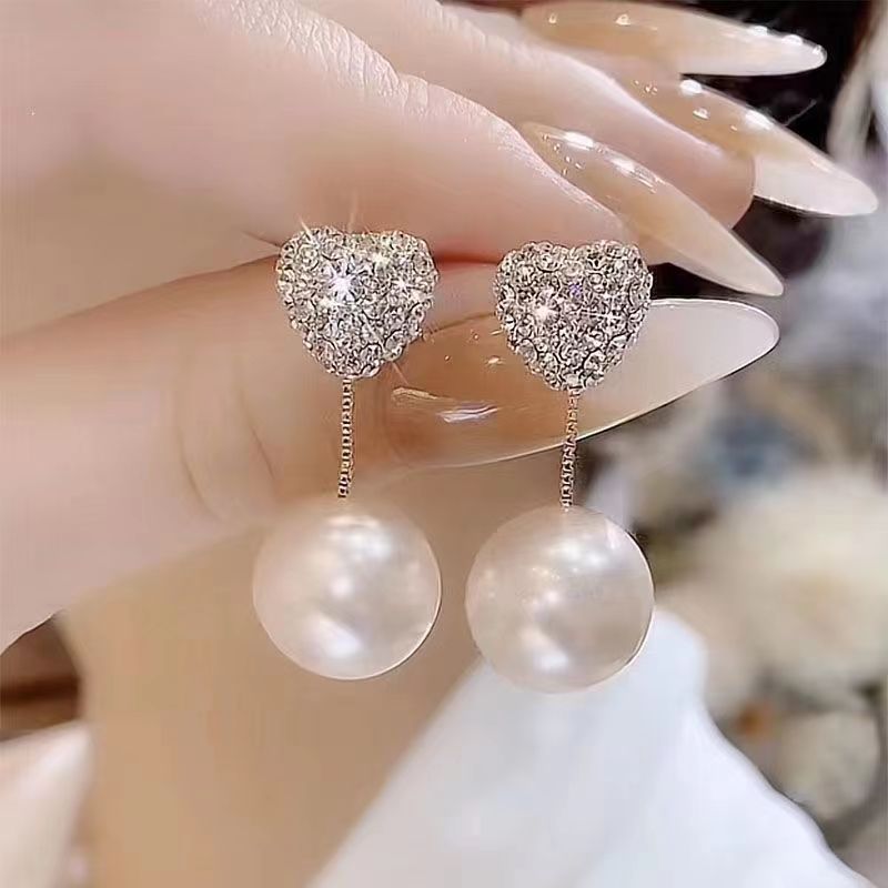 Pearl earrings women's fashionable long tassel high-grade earrings trendy Super fairy love all-match temperament ear jewelry