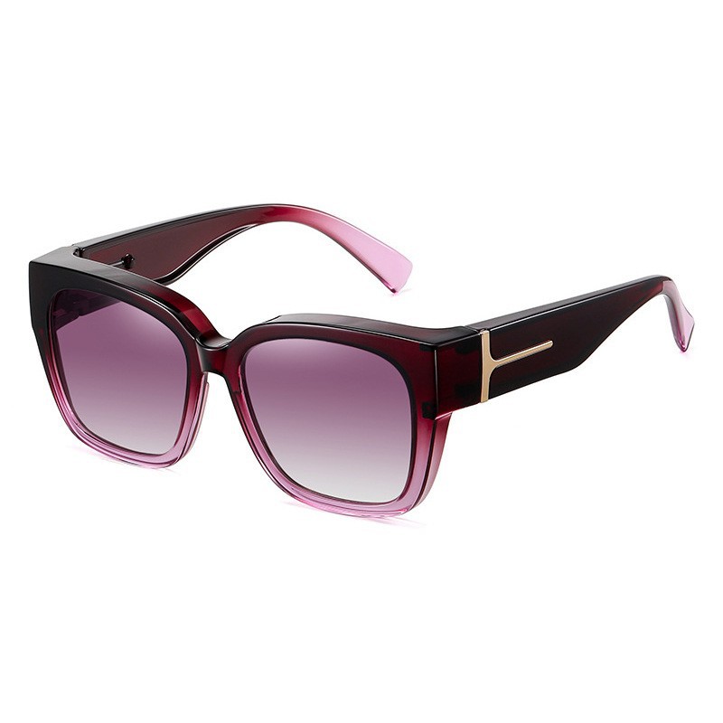 Gradient Polarized Sunglasses For Women Large Square Frame Sport_voghion.com