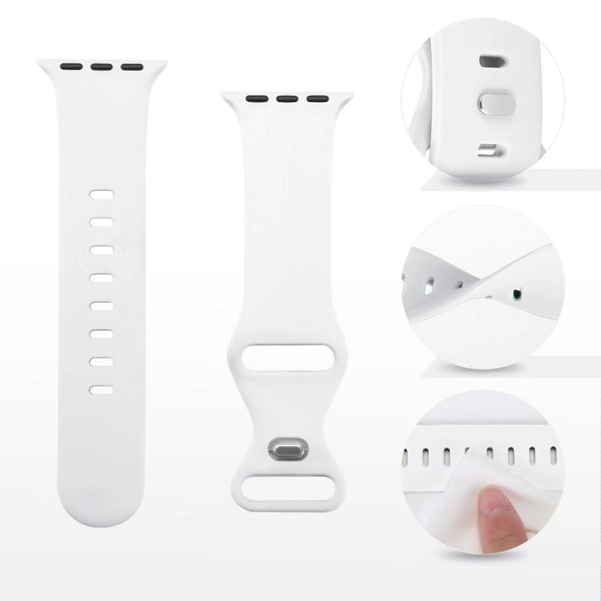 Suitable for iwatch Apple Watch butterfly clasp silicone strap 3/2/1st generation SE strap Apple 6/5/4th generation undefined