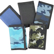 跨境亚马逊男士钱包，批发现货迷彩布钱夹，三折短款银行卡钱袋