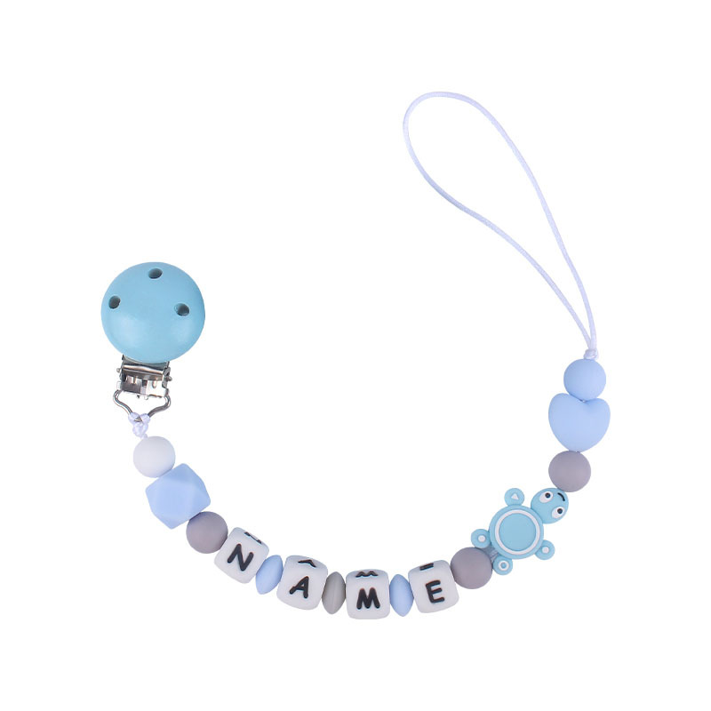 Suministros de bebé calmante Cadena de chupete de silicona bebé DIY Nombre de producción de silicona tortuga cadena anti-gota Comercio exterior Nuevo