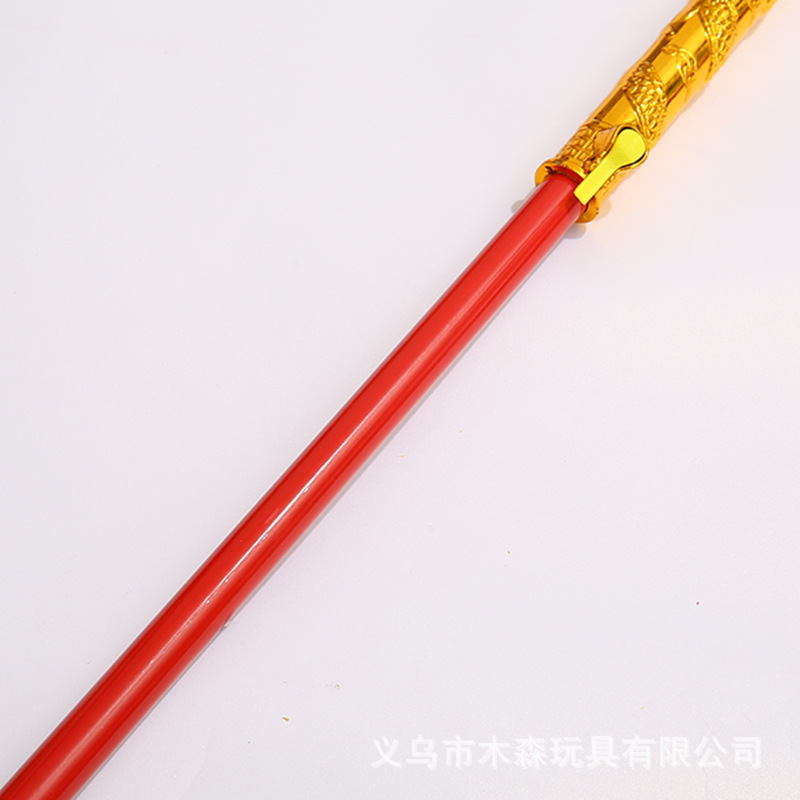 新款电影哪吒同款自动伸缩火尖枪弹射红缨枪兵器模型舞台表演道具-阿里巴巴