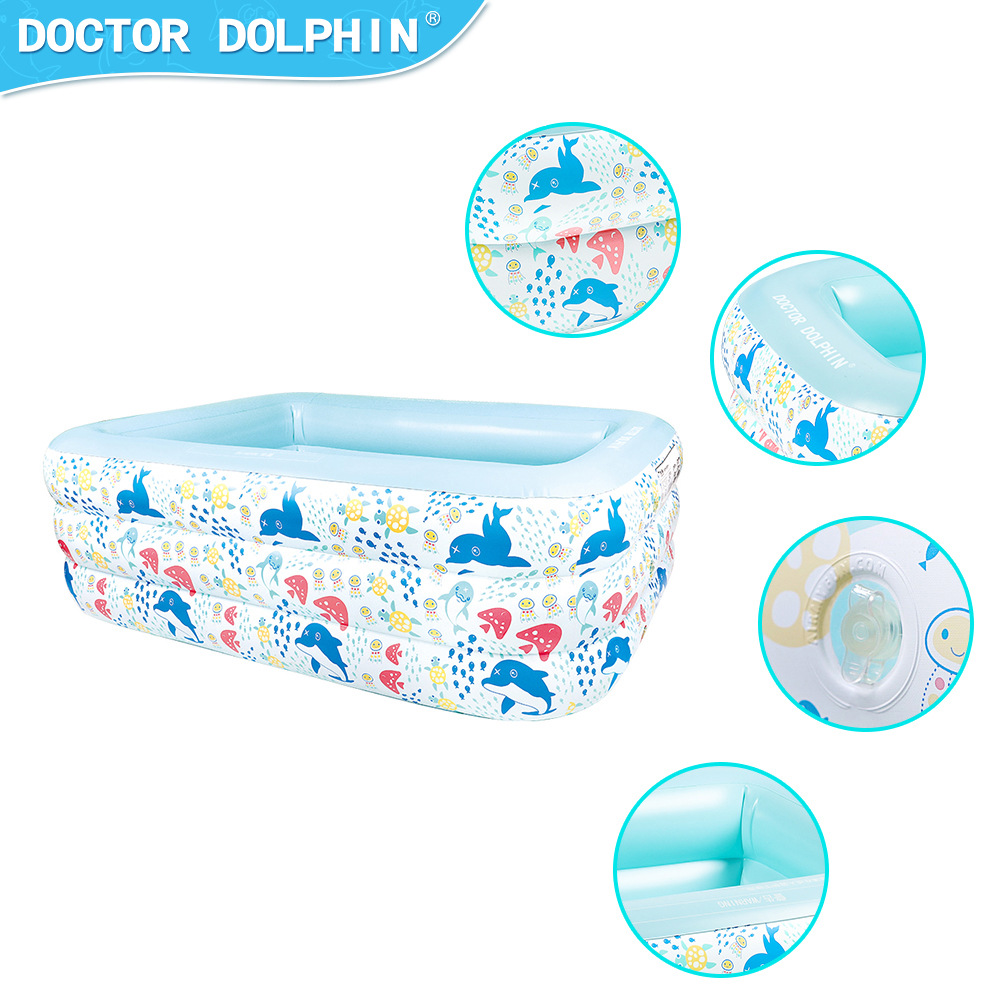 Doctor delfín piscina inflable para niños piscina inflable de tres capas piscina doméstica para niños piscina de olas piscina inflable