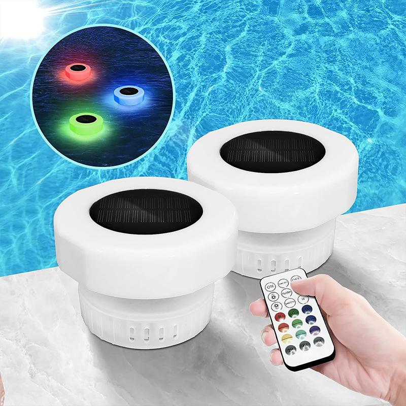 Colorful Solar-Powered Swimming Pool Disinfection Box Light, Floating Led Light for Swimming Pool, Automatic Floating Dispenser