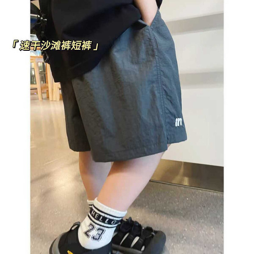 Children's Outdoor Thin Quick-Dry Five-Pocket Shorts Summer Boys' Outerwear for Middle and Large Children Korean Style Embroidered Shorts Trendy