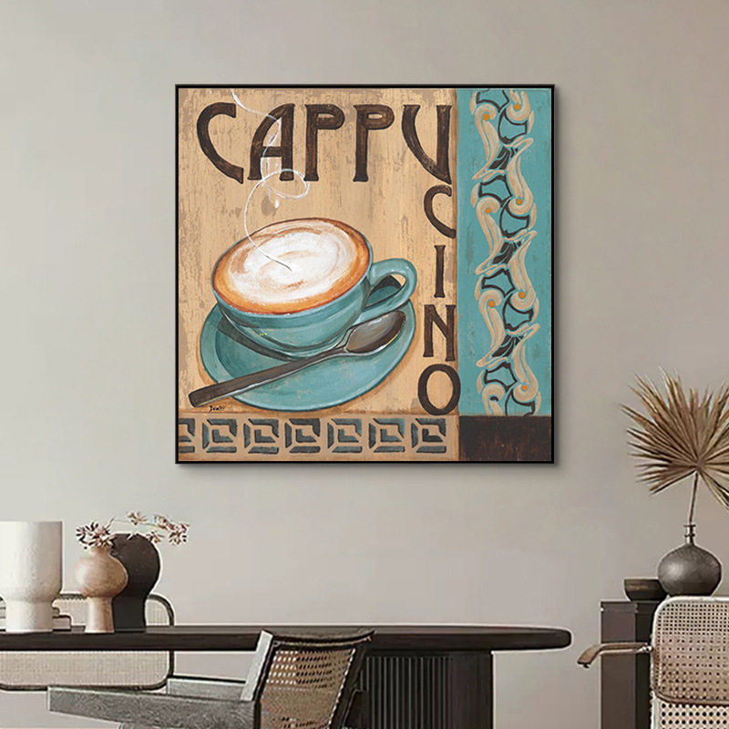 カプチーノ-L / 40*40CM [マット/テクスチャキャンバス] + アルミニウム合金額縁