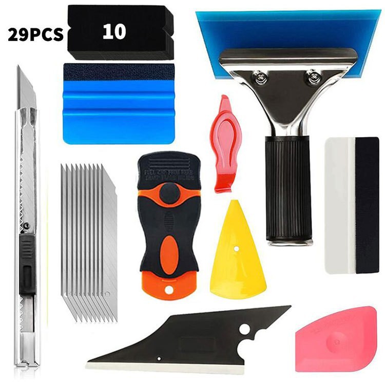 29 piezas de color del coche que cambia la herramienta de película traje de ropa de coche invisible película de instalación herramienta raspador