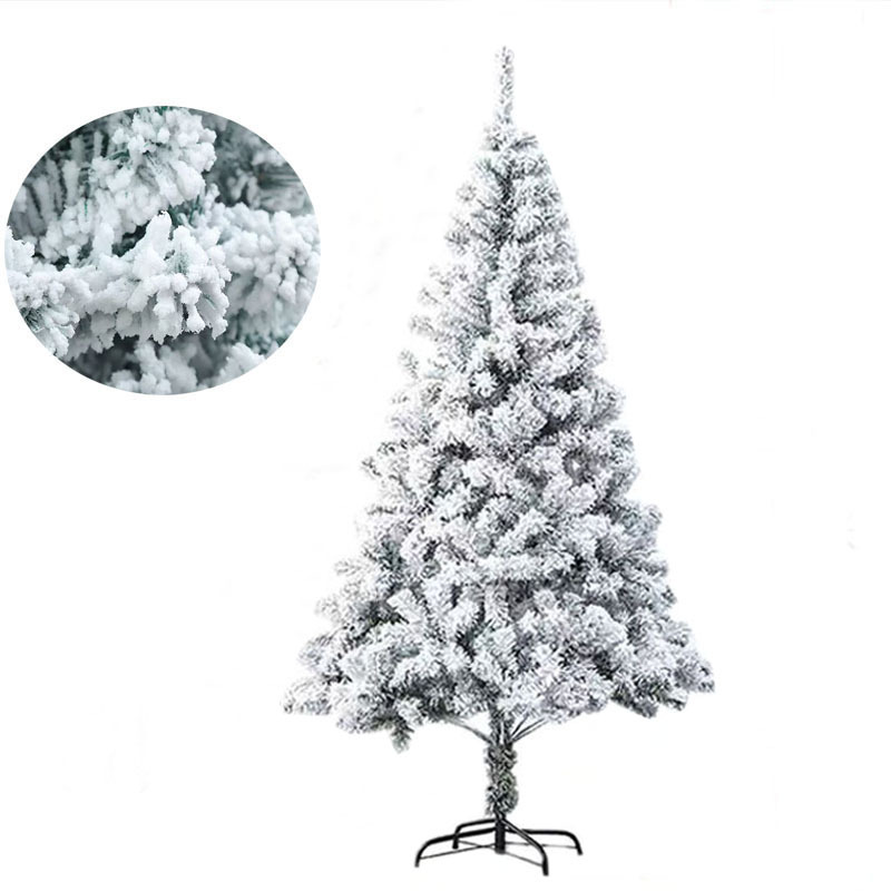 Nuevos adornos navideños transfronterizos, árbol de Navidad artificial plegable en forma de lápiz, flocado, de PVC encriptado, para hotel, de pie, de fábrica.