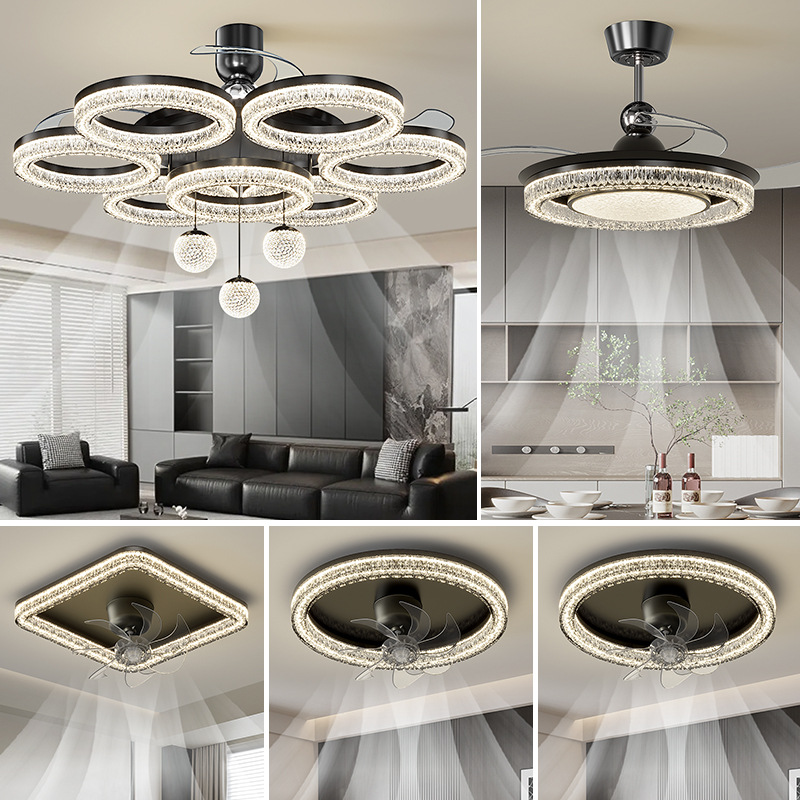 2026 New Model Living Room Chandelier Fan Integrated Lighting Fixture, Main Light for Living Room, Modern Minimalist Dining Room Fan Light, Ceiling Fan Light