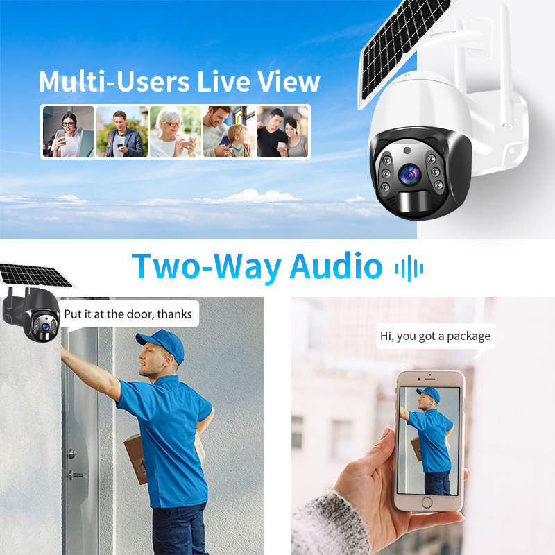 星光网络运动tuya ptz户外3百万 低功耗camara太阳能摄像头4g