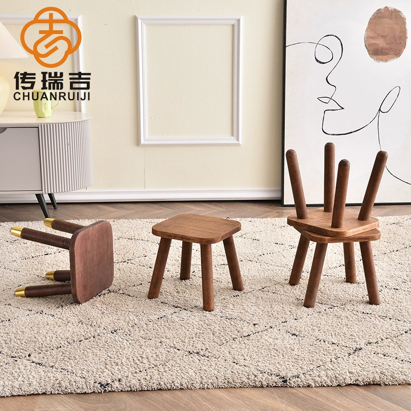 Маленький табурет из цельного дерева, креативный низкий табурет, деревянный диван, журнальный столик, круглый табурет, стул, детская скамейка для детского сада, квадратный табурет