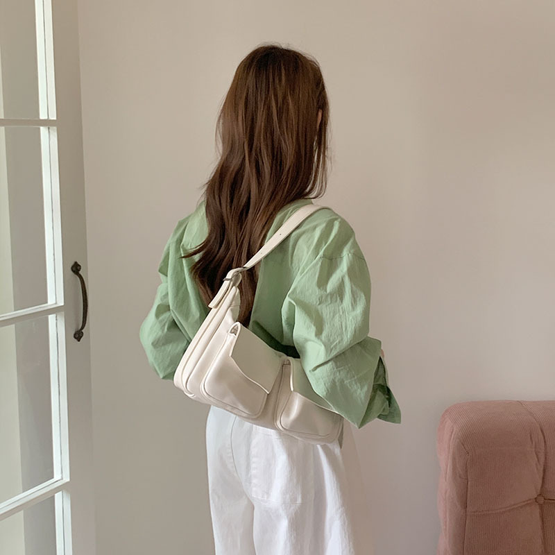 Bolso de axila de hombro multibolsillo transfronterizo, diseño de nicho, bolso de motocicleta de mensajero de gran capacidad, bolso de hombro de viajero de todo fósforo para mujer