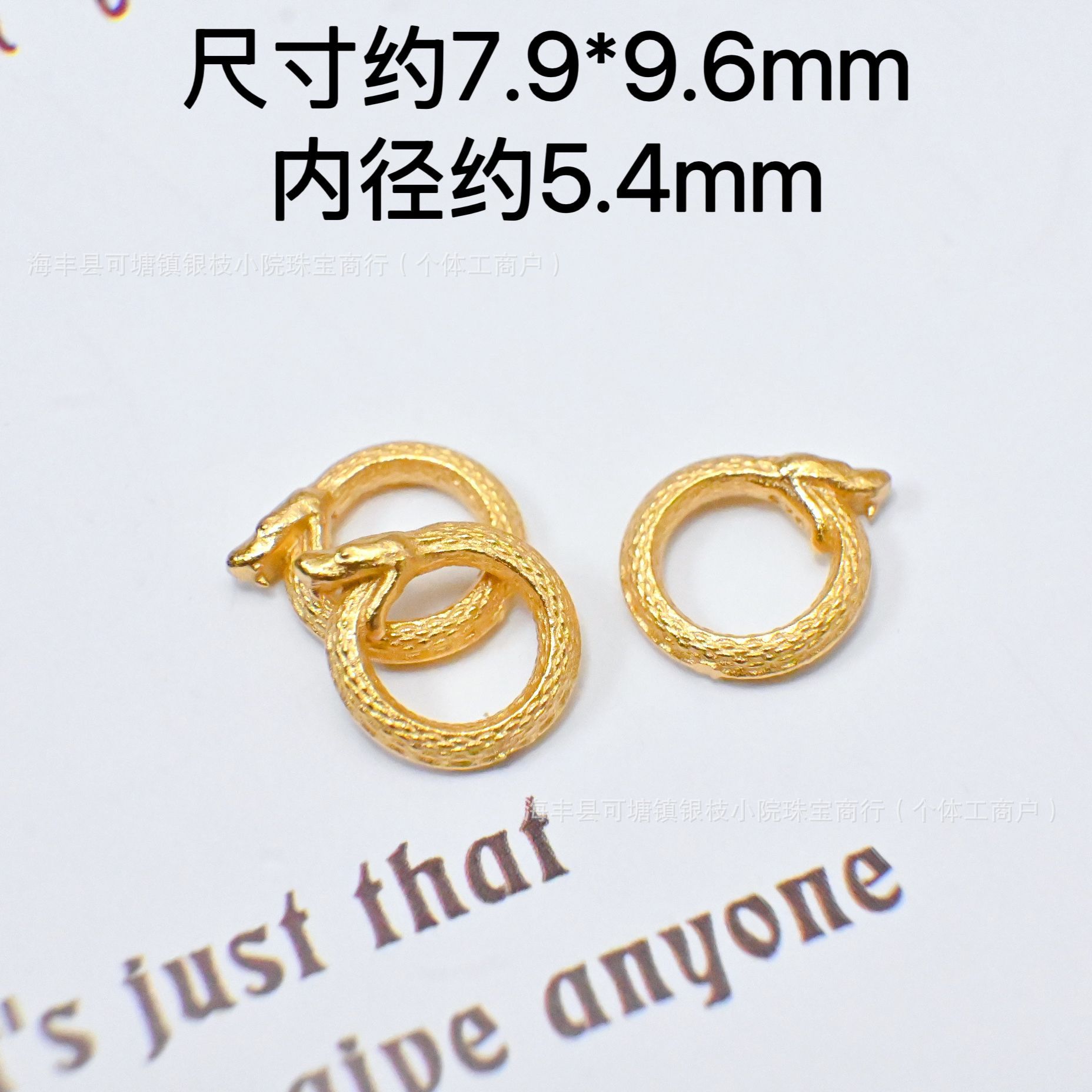 S925 Silver Ancient Gold Color-Preserving DIY Through-Hole Accessories Gourd Snap Ring Heart Spacer Bead Pendant Beaded Bracelet Necklace
