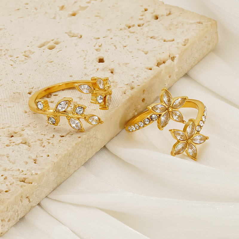 Anillo de ojo de caballo de circonio con microincrustaciones, diseño de nicho de ins femeninos, Japón y Corea del Sur, anillo ajustable de apertura de viento simple y frío