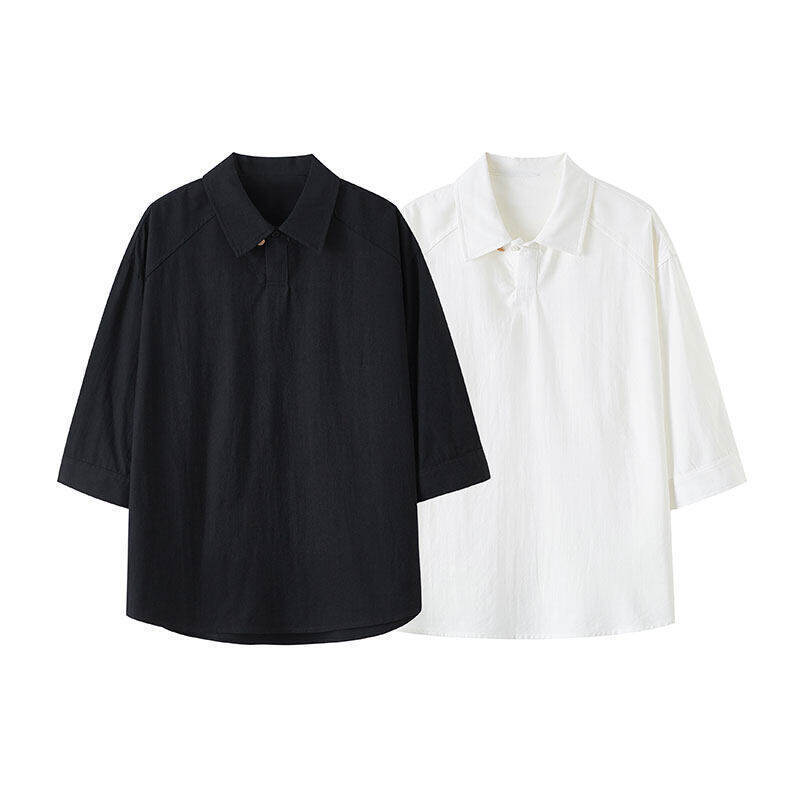 Middle-Aged Men's Summer Dad Wear Summer Business Polo Shirt Textured Mesh Lapel T-Shirt Cool Mid-Sleeve Shirt