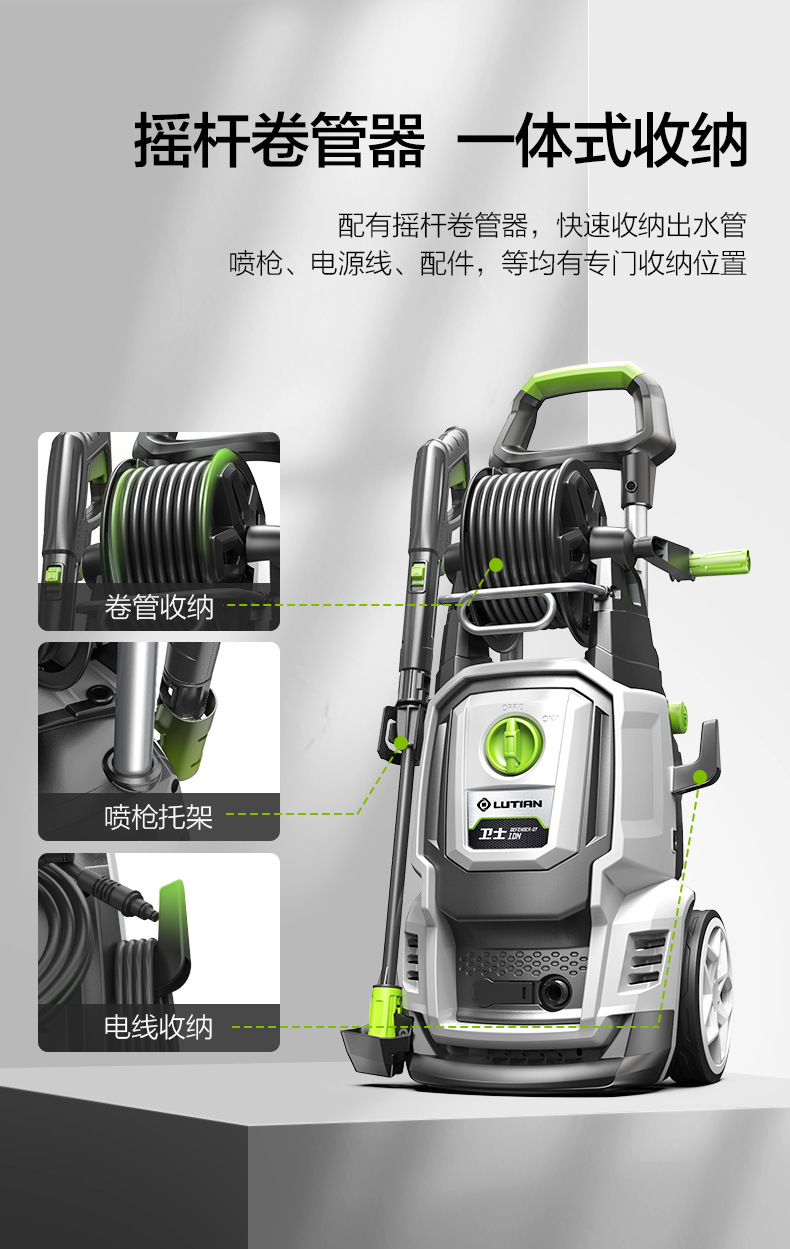 Greenfield Car Washing Machine 2500W Sensor High-Power Household Car Washing Machine High-Pressure Cleaning Machine Guard-D7Idn