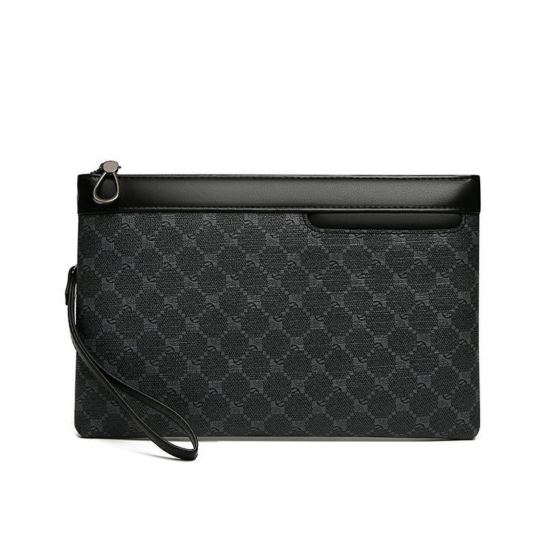 Hand Clip Men's Business Clutch Bag Men's Clutch Bag Large Capacity Casual Plaid Light Luxury Handbag Men's High-end Sense
