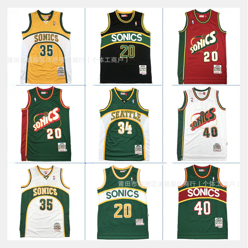 In Stock American Jersey supersonic durankan 20 pupeyton retro style embroidered sports casual basketball uniform for men