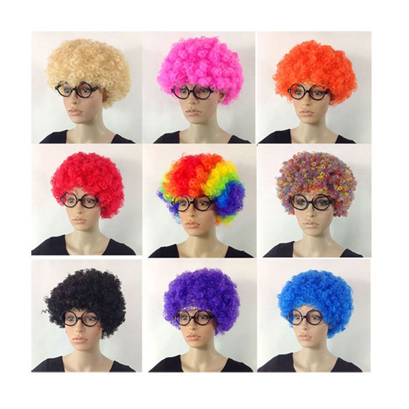Cabeza divertida pelucca explosiva pelucca divertida payaso props de espectáculo peluca de color cubierta material de jardín de infantes área de rendimiento