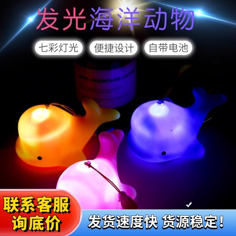New large lanyard night light with rope dolphin night light luminous toy night market push scan code small gift New large lanyard night light with rope dolphin night light luminous toy night market push scan code small gift