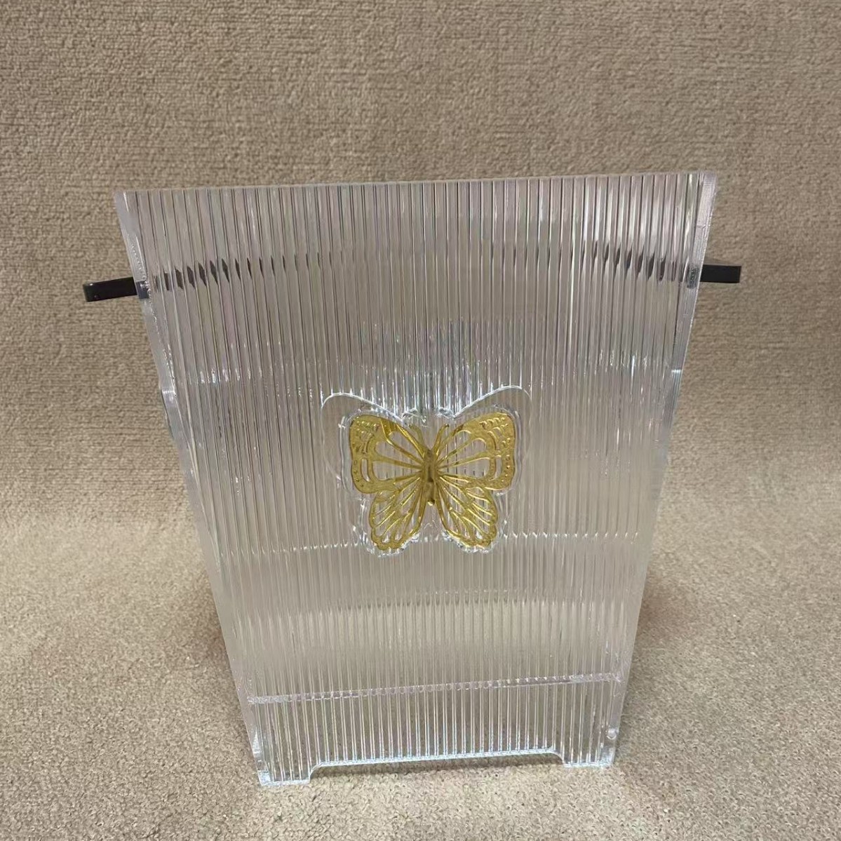 Factory Direct Supply Acrylic Transparent Trash Can Color Matching Arc Custom Hotel Room Bathroom Acrylic Trash Can